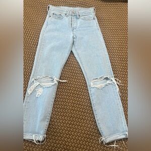 Levi's Light Blue Ripped Skinny Jeans